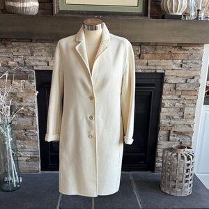GAP Women's Cream Wool Trench Coat